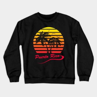 Puerto Rico 80s Tropical Sunset Crewneck Sweatshirt